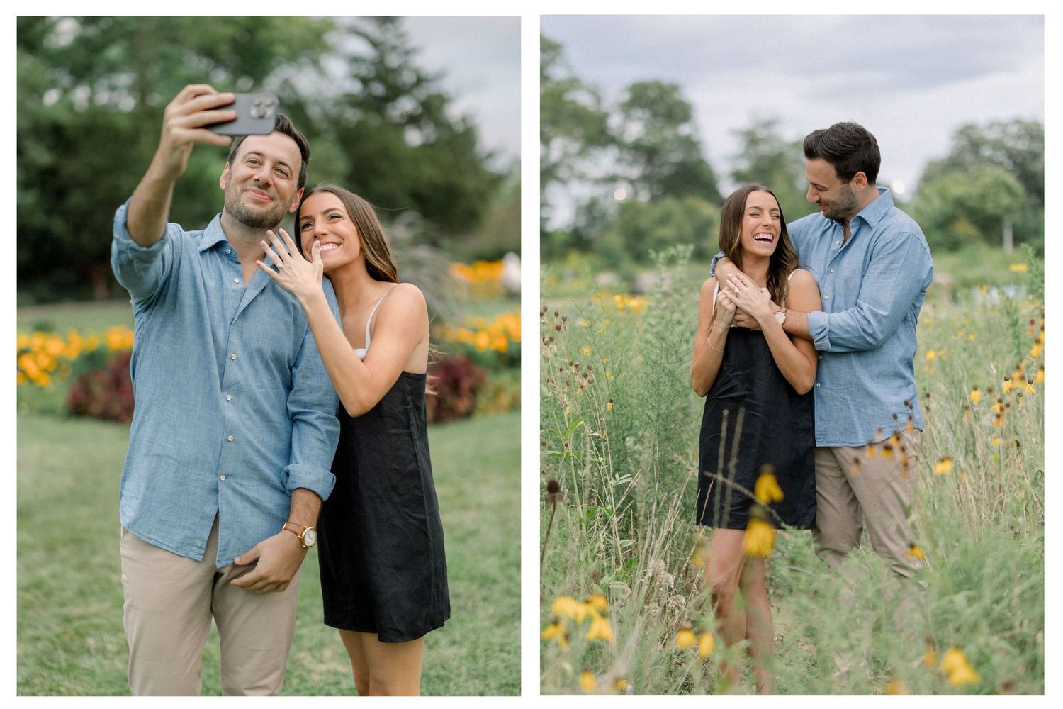 Lincoln Park engagement photos after a surprise proposal in Chicago.