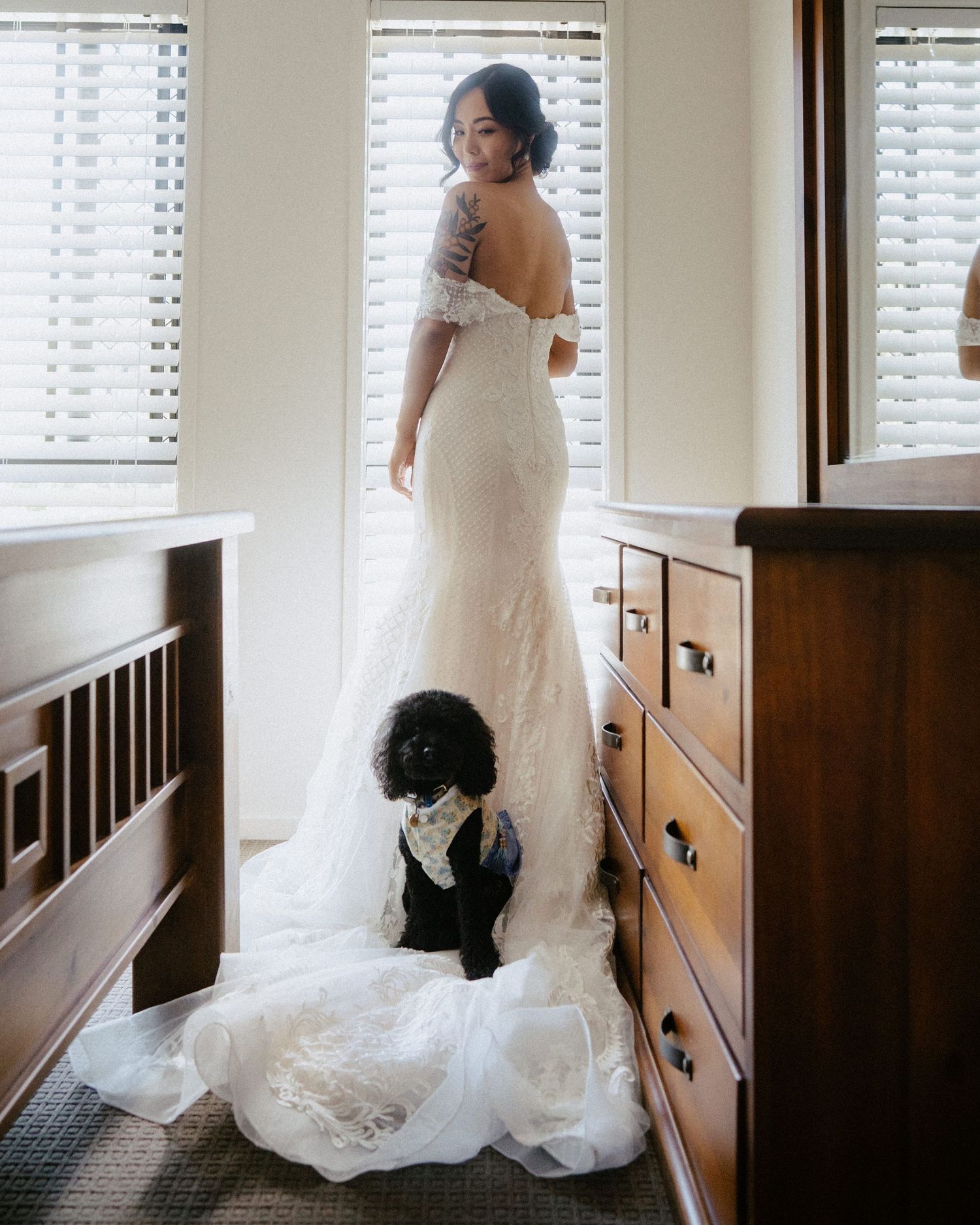 "Dog-friendly wedding at Gold Coast beach, captured by best wedding photographer"
