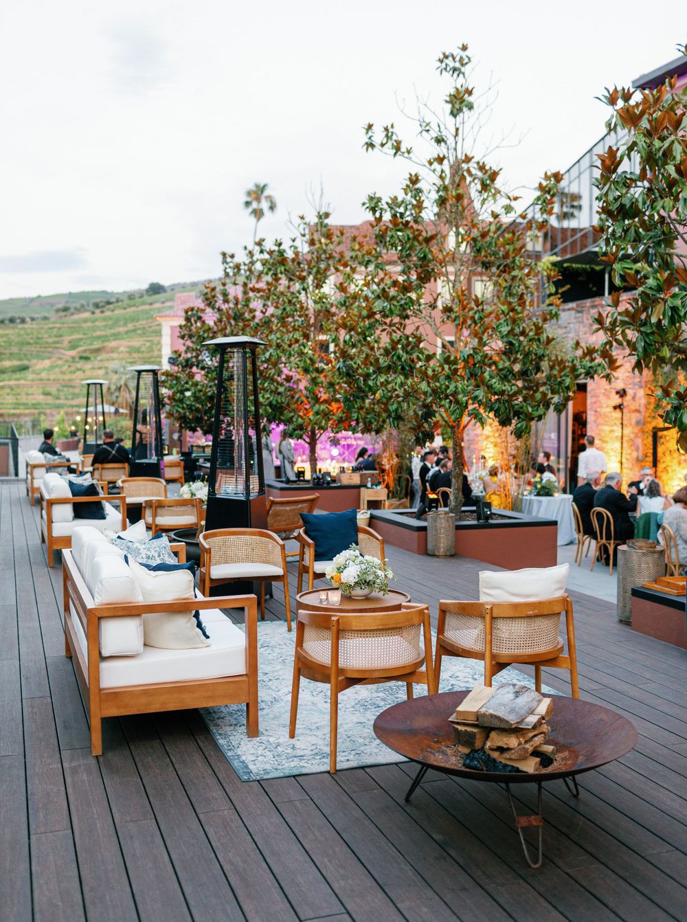 Romantic evening wedding reception at Six Senses Douro Valley.