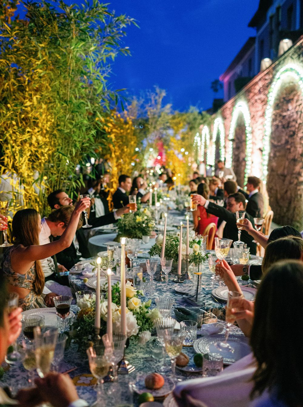 Stylish reception setup at Six Senses Douro Valley wedding.