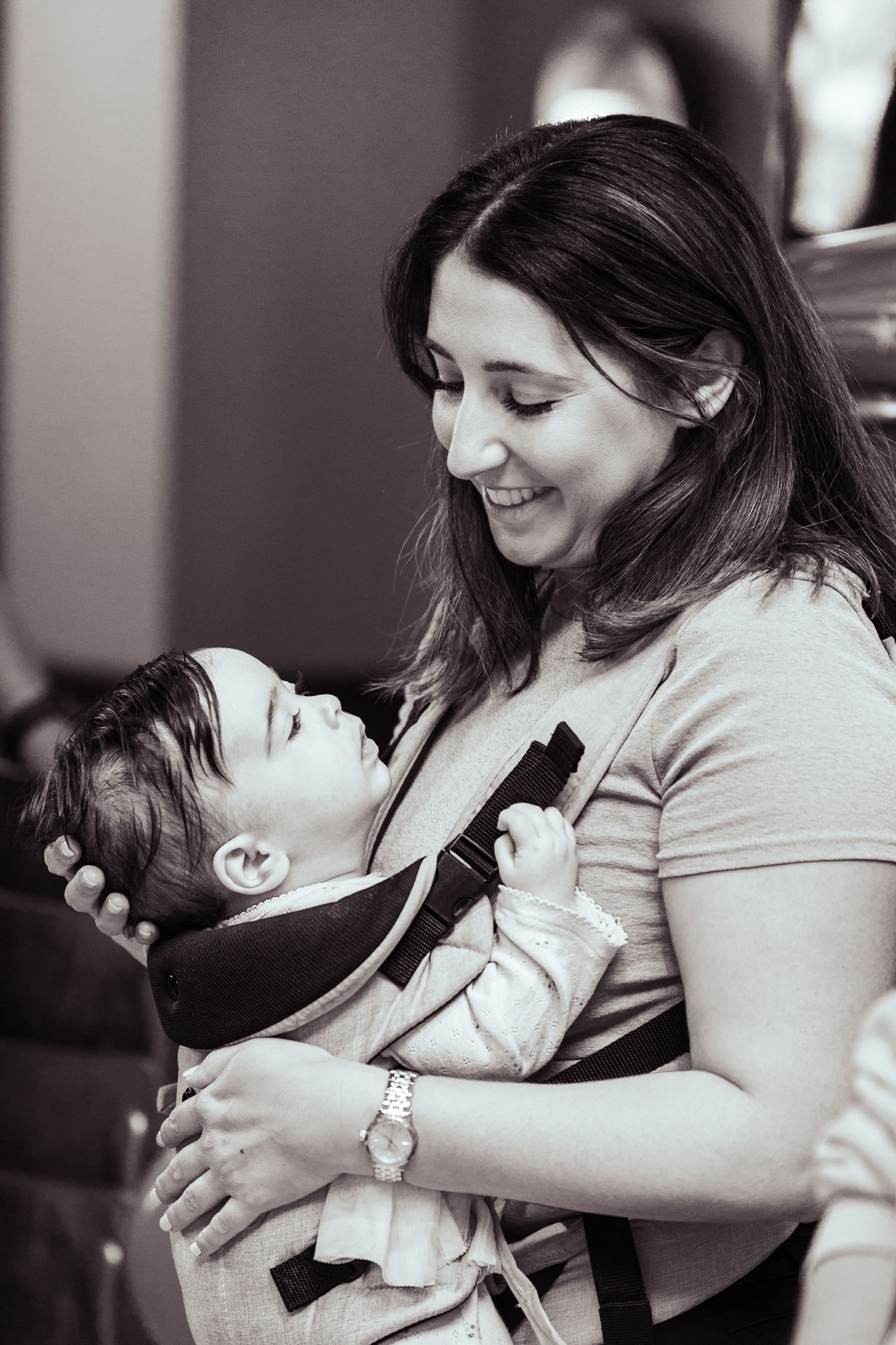 mother and child candid photograph
