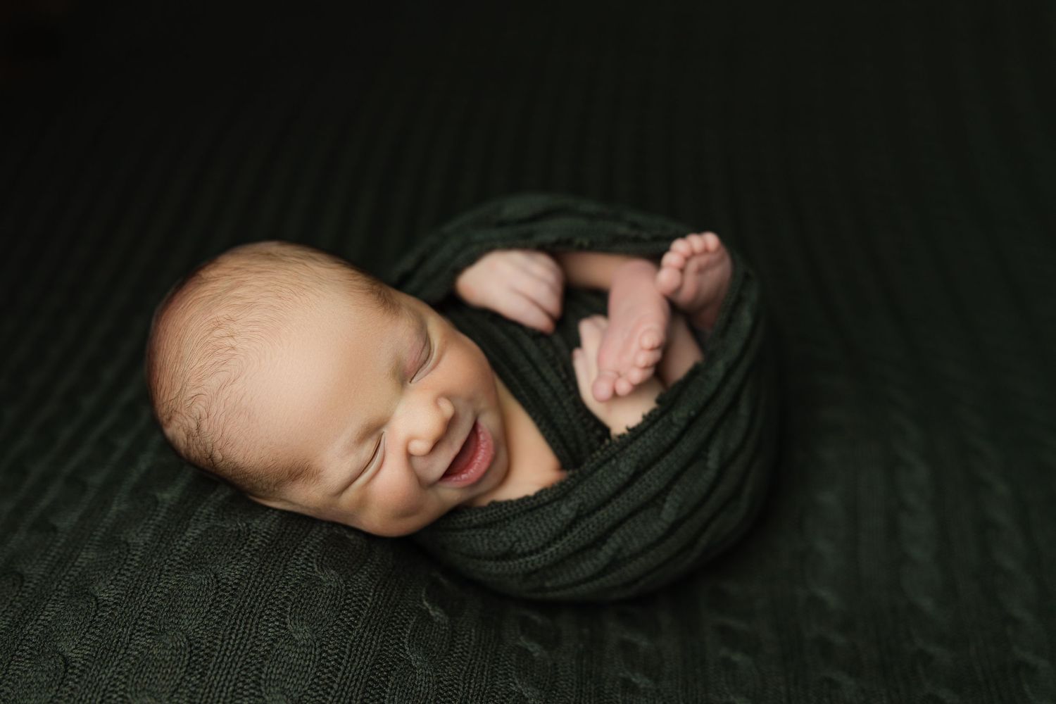 Newborn smiling portraits
