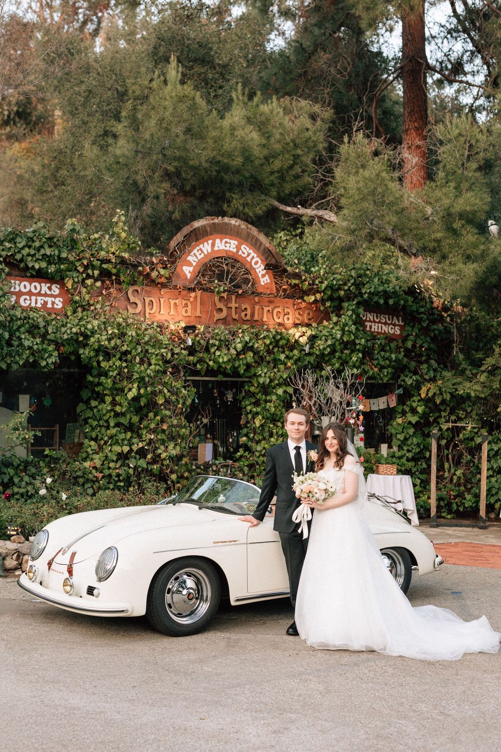 Asheville wedding photographer shares film work from JuneBug Asheville with vintage car.