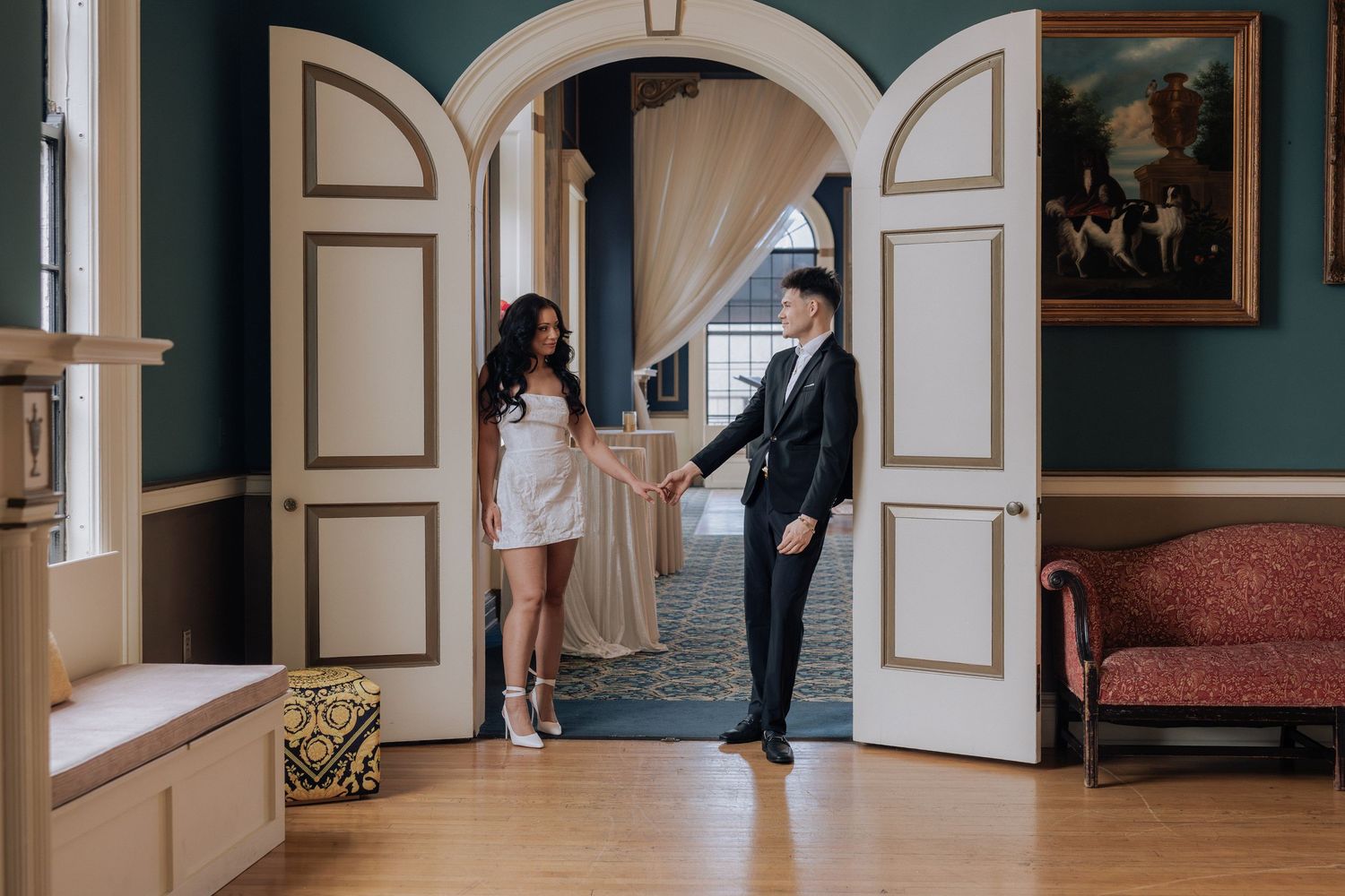 Rochester wedding photographer capturing romantic couples session at The Inn on Broadway