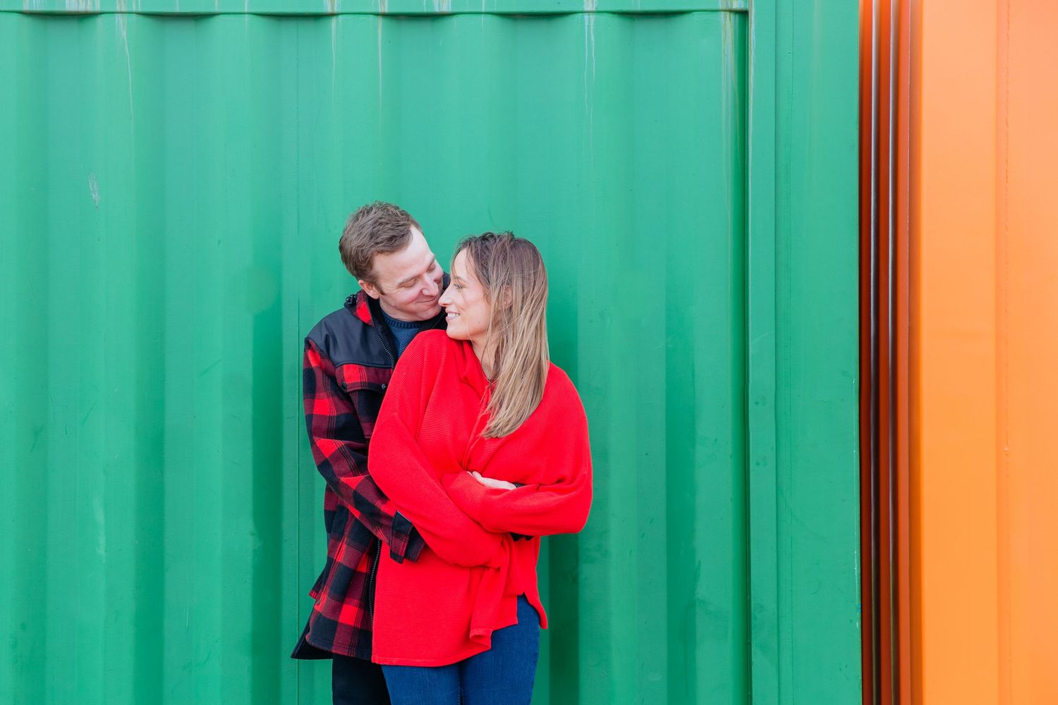 Close embrace portrait engagement shoot Auckland