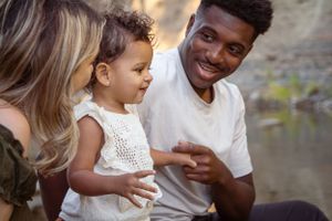 Outdoor Family Session by the creek family of 3