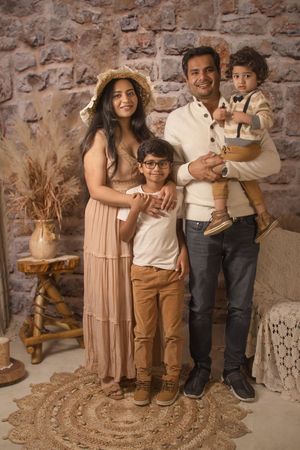 Family session with boho setup Mississauga Family photographer