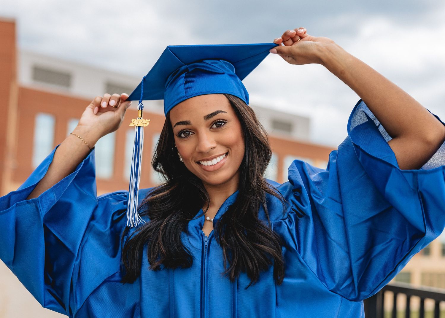 High school senior cap and gown at Allegany High School Cumberland Maryland by senior photographer Karen Morgan Photography