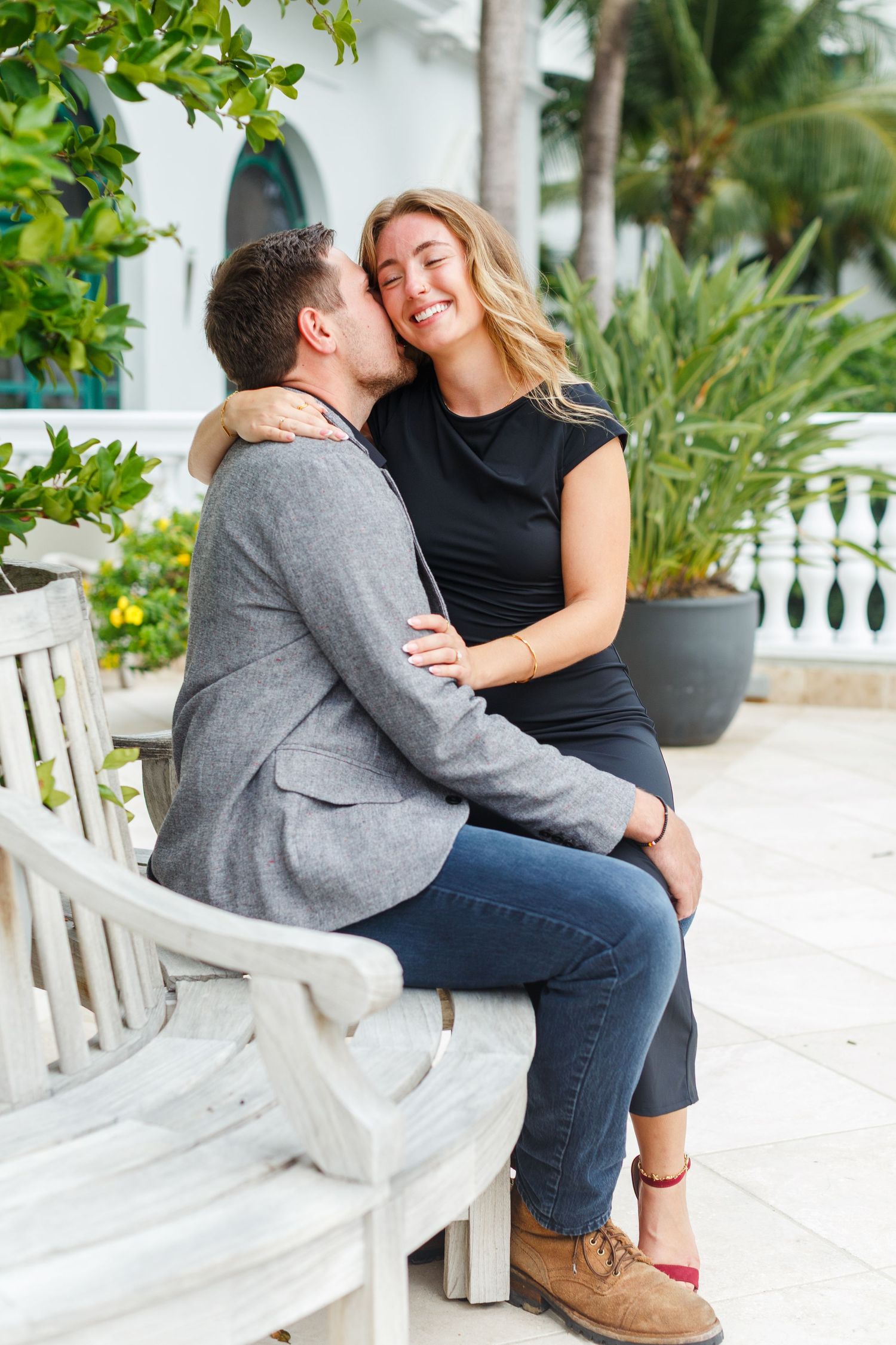 Couples portrait. Condado Vanderbilt Hotel in San Juan, Puerto Rico.