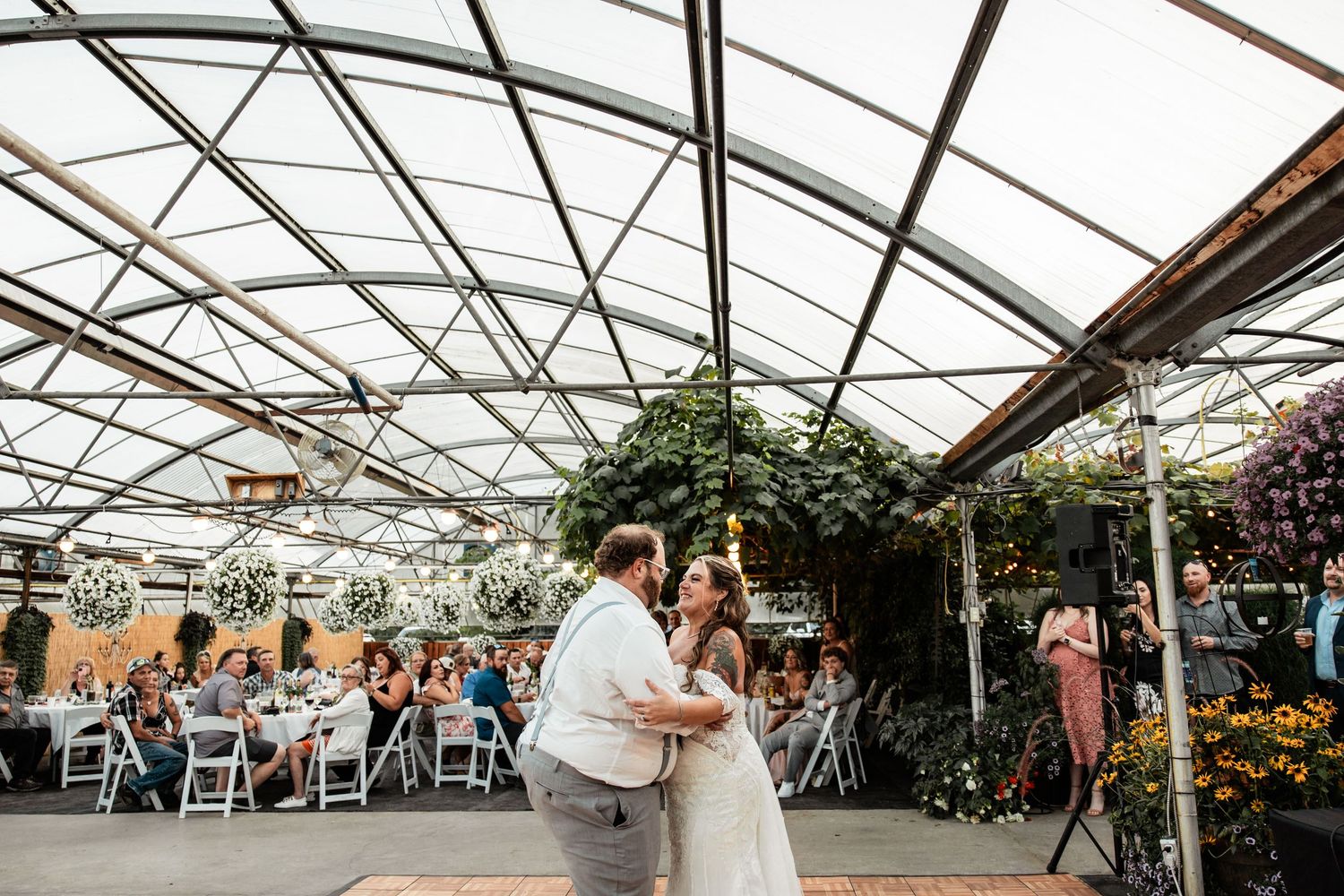 Bride and Groom first dance at Spring Break Flower Farm