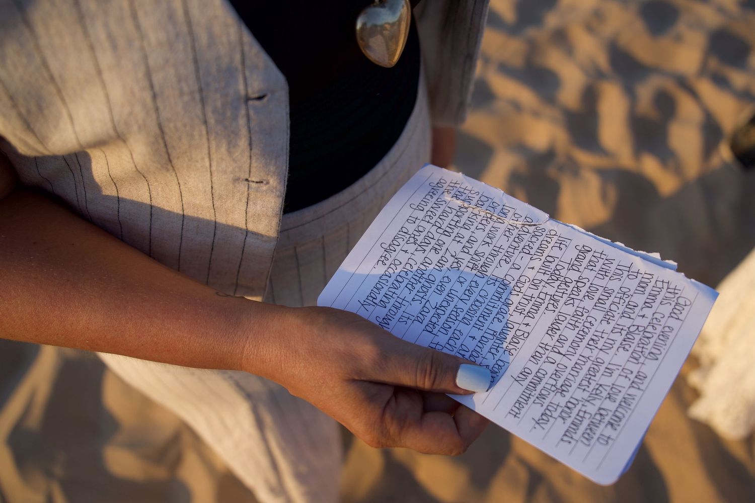 A series of handwritten notes and papers shown in sequence being written on lined paper.