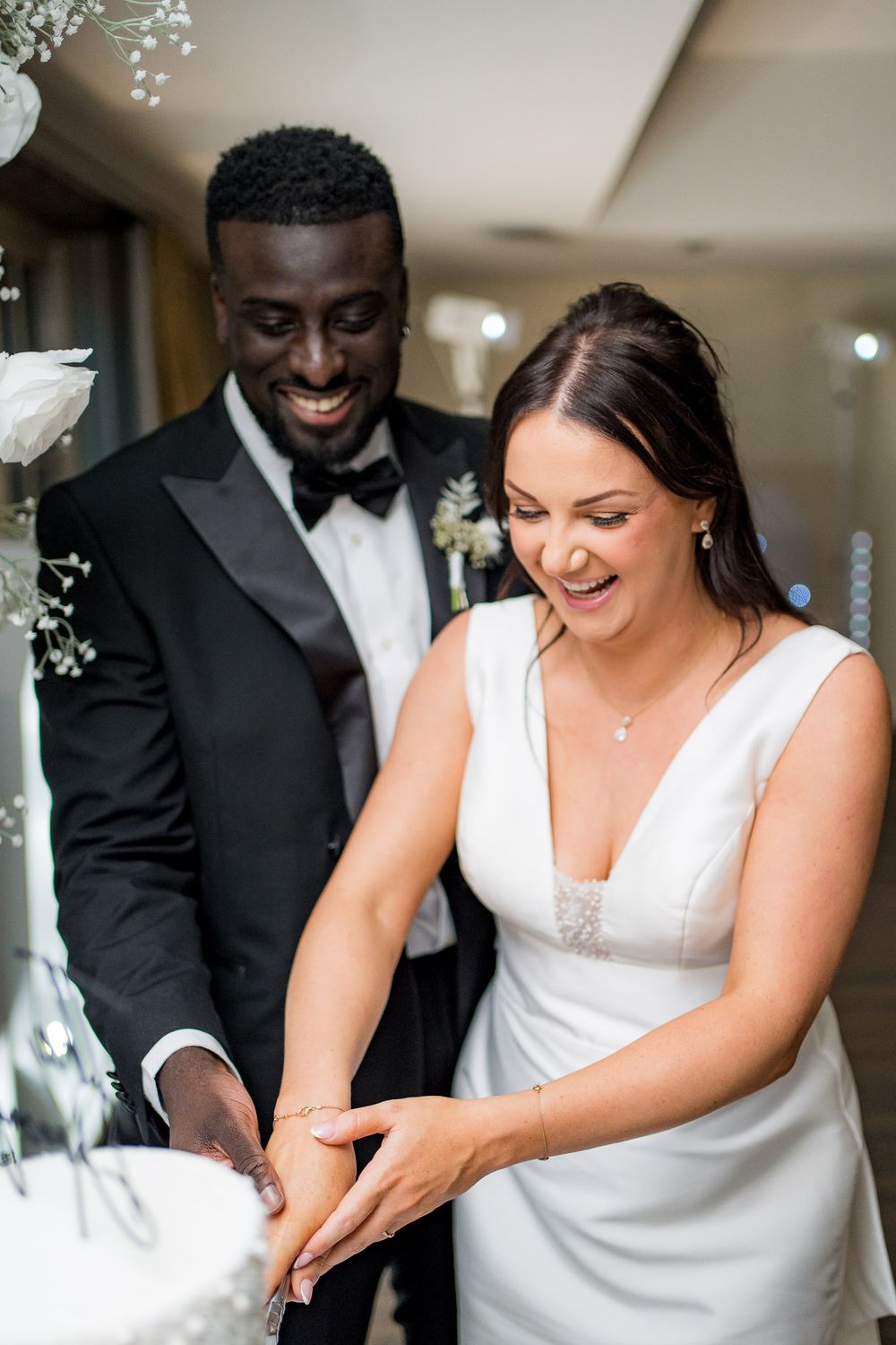 Bride and groom wedding reception Kelham House Country Manor