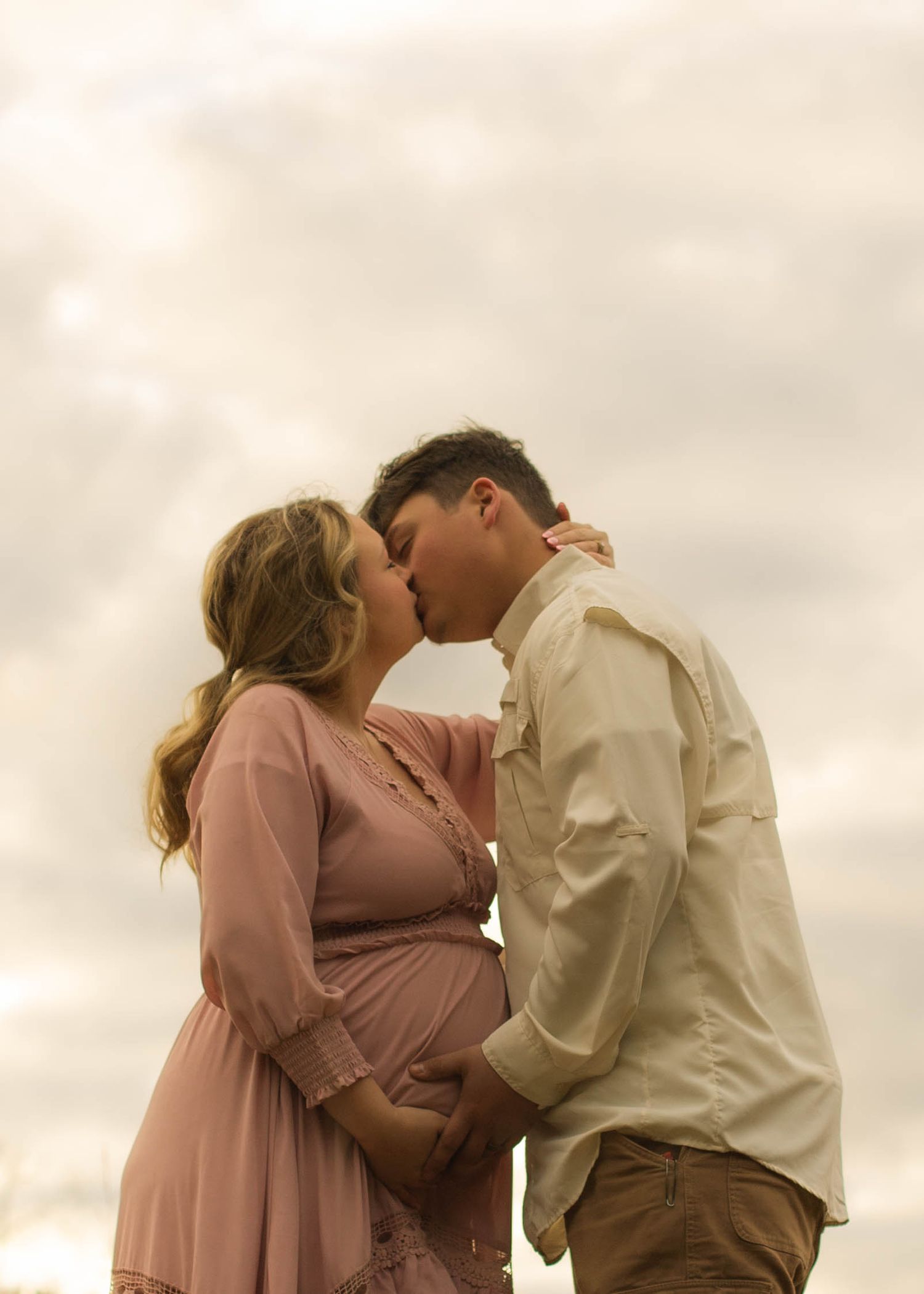 Whimsical dreamy cinematic golden hour couple engagement photos near Chattanooga, TN