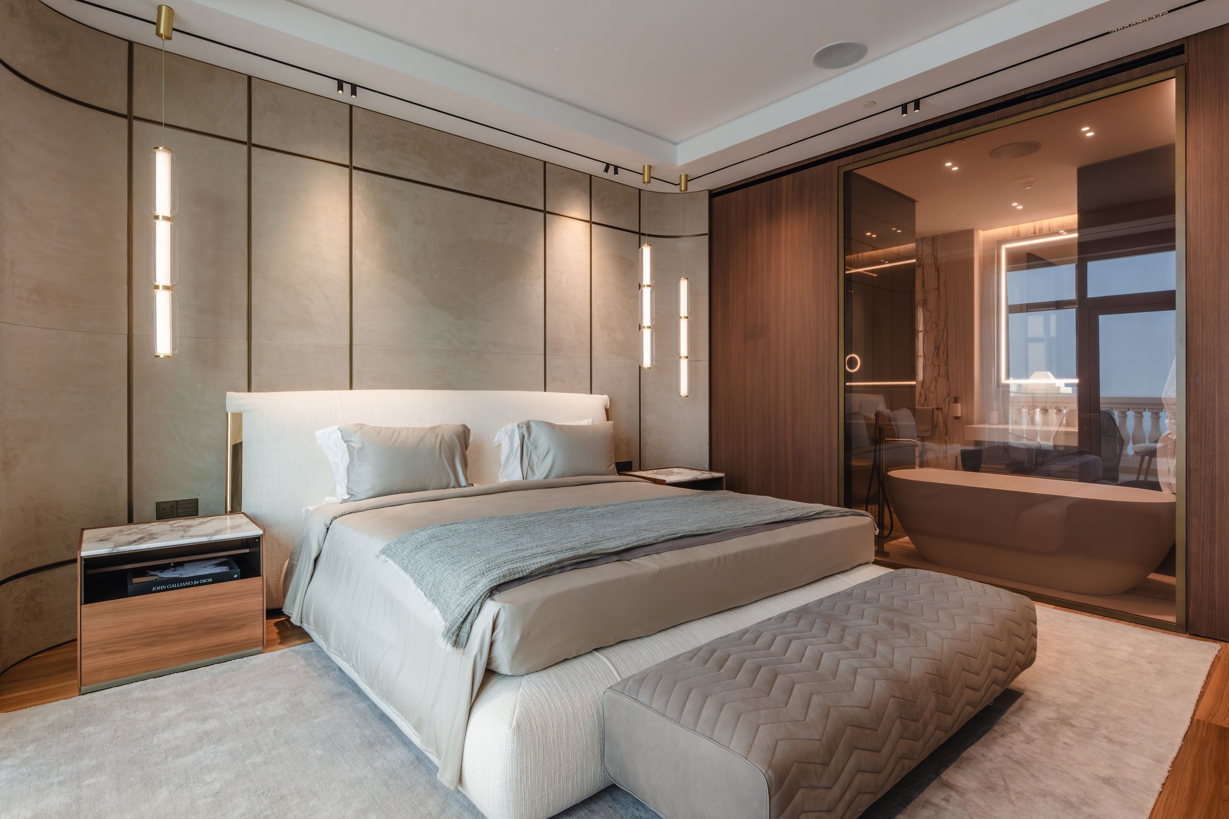 Modern bedroom interior with natural light by Parallel Studios