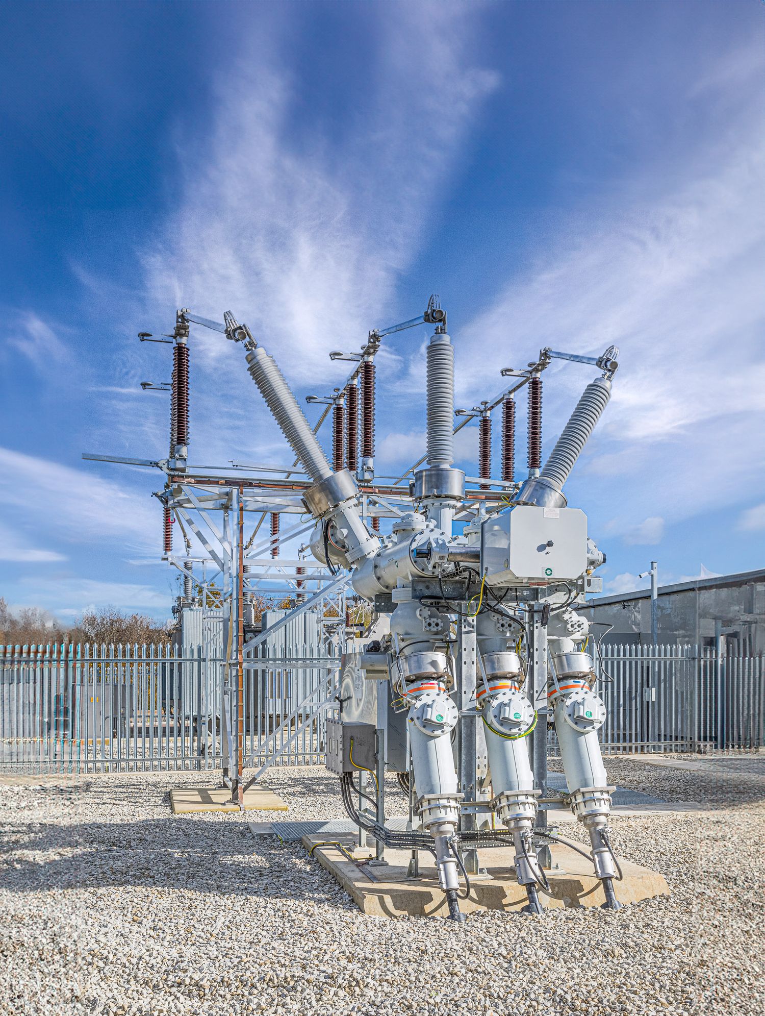 Industrial photographer, Alan Harbord photographing ABB power installation in Kent 2
