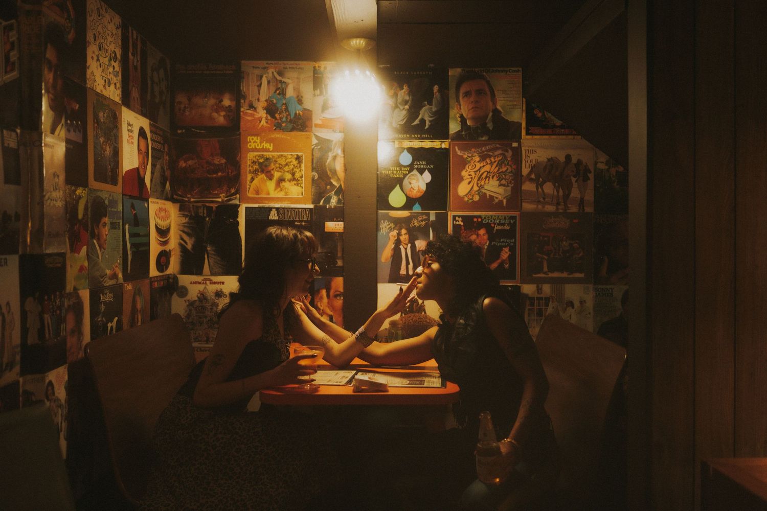 A nontraditional vintage engagement session with Chloe & Isis at Pins & Needles in Cleveland Ohio.