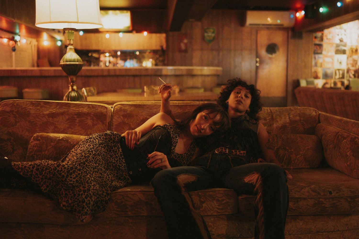 A nontraditional vintage engagement session with Chloe & Isis at Pins & Needles in Cleveland Ohio.