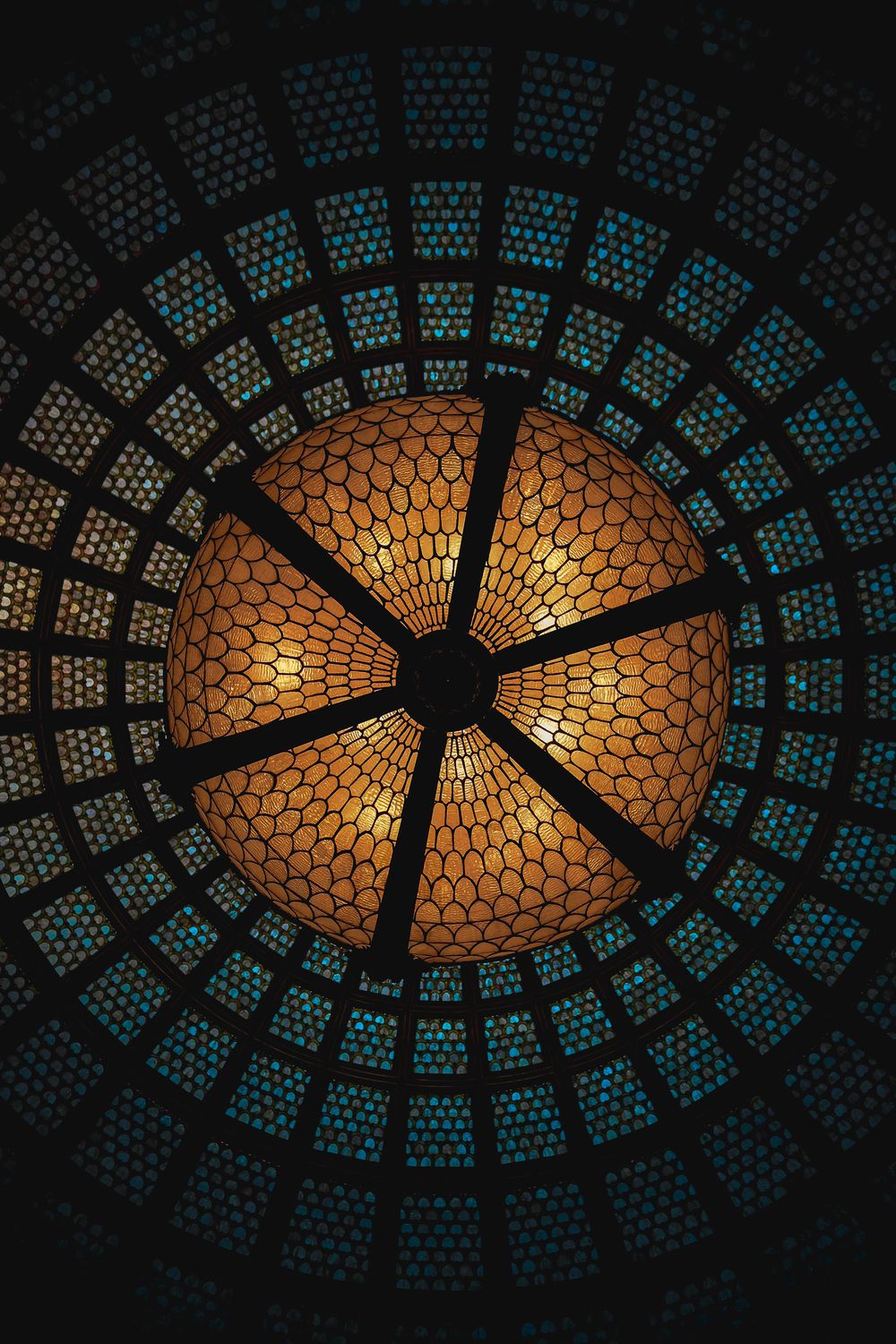 Tiffany Glass Ceiling in Chicago Cultural Center.