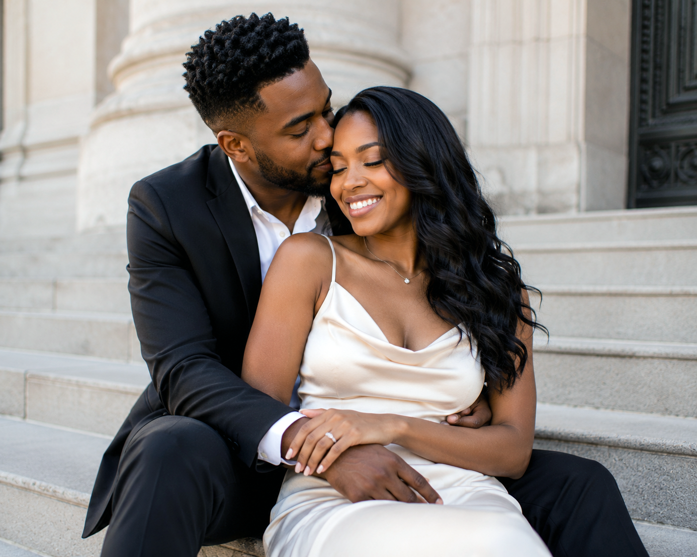 Engagement Photography in a city setting.