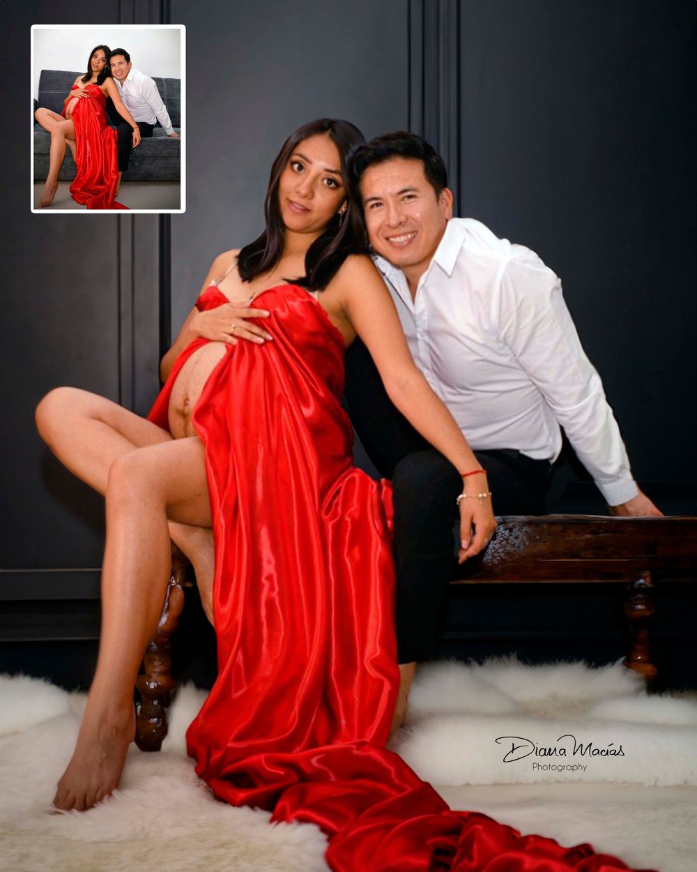 Fotomontaje digital avanzado de fantasía y retrato de maternidad con foto de celular.