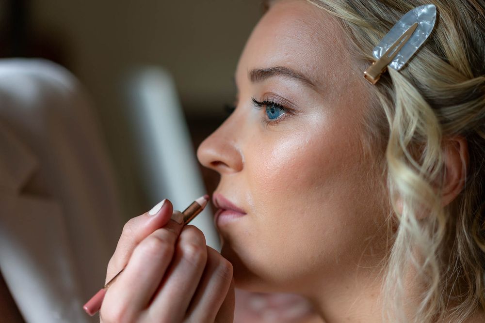 Birdal make-up at home Devon Wedding Photography