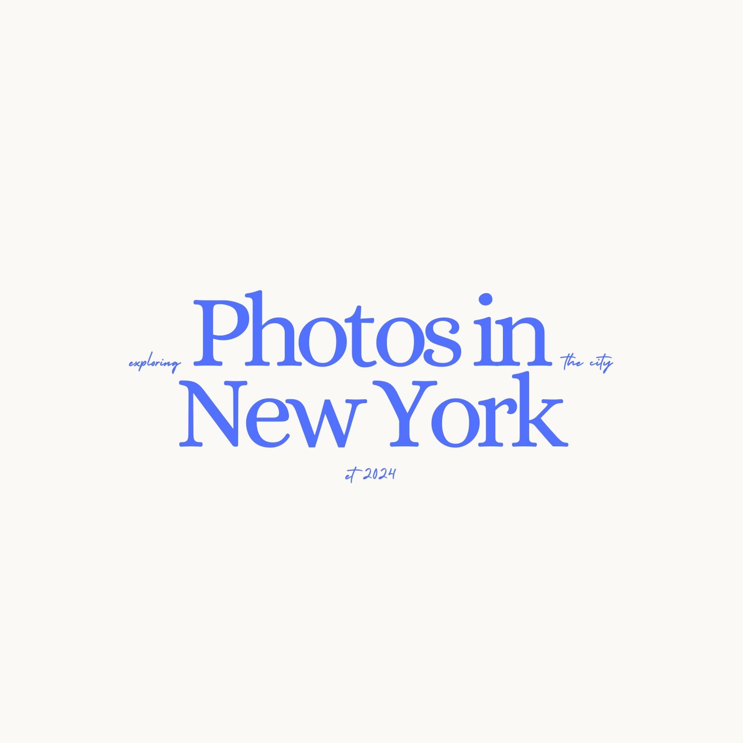 Blue text logo reading 'Photos in New York' on white background.