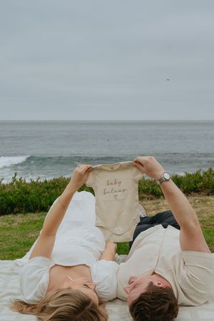 Maternity / pregnancy announcement session the beach in La Jolla, San Diego CA