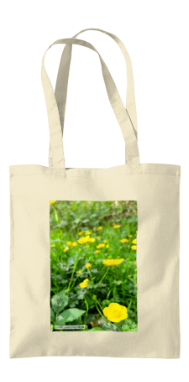 Buttercups cotton tote bag landscape photography gift.