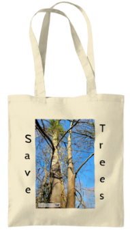 Save trees cotton tote bag landscape photography gift.