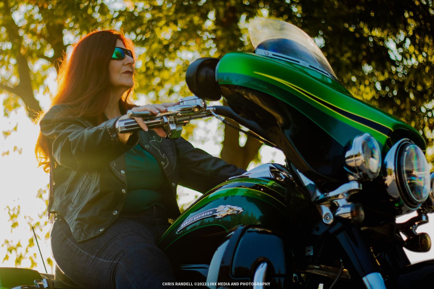 Brenda Murray, Harley Davidson Motorcycle, Women's International Ride Day photographed by Chris Randell, Linx Photography of Barrie Ontario