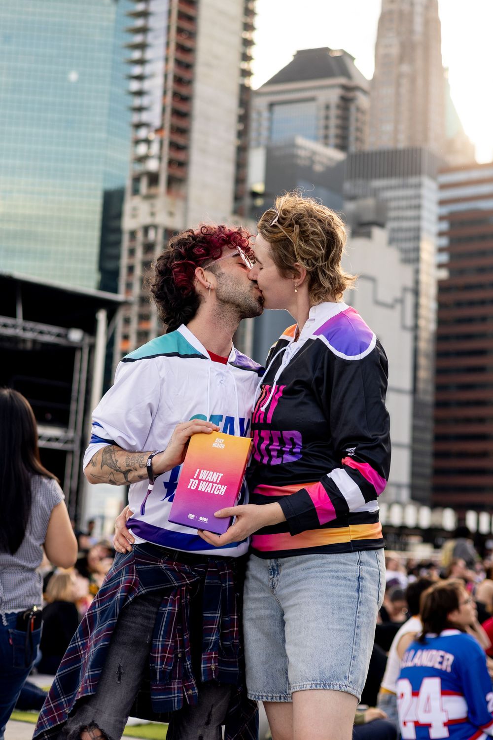 Heated Rivalry event for brand launch HBO Max in New York City or queer love taken by trans event photographer Kade Joy.