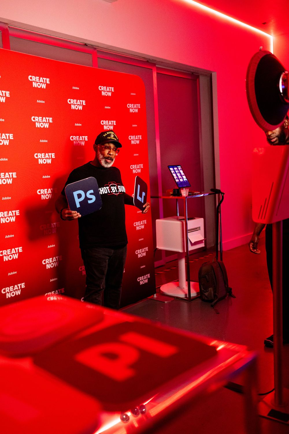 Adobe brand activation event host photographed by queer photographer Kade Joy.