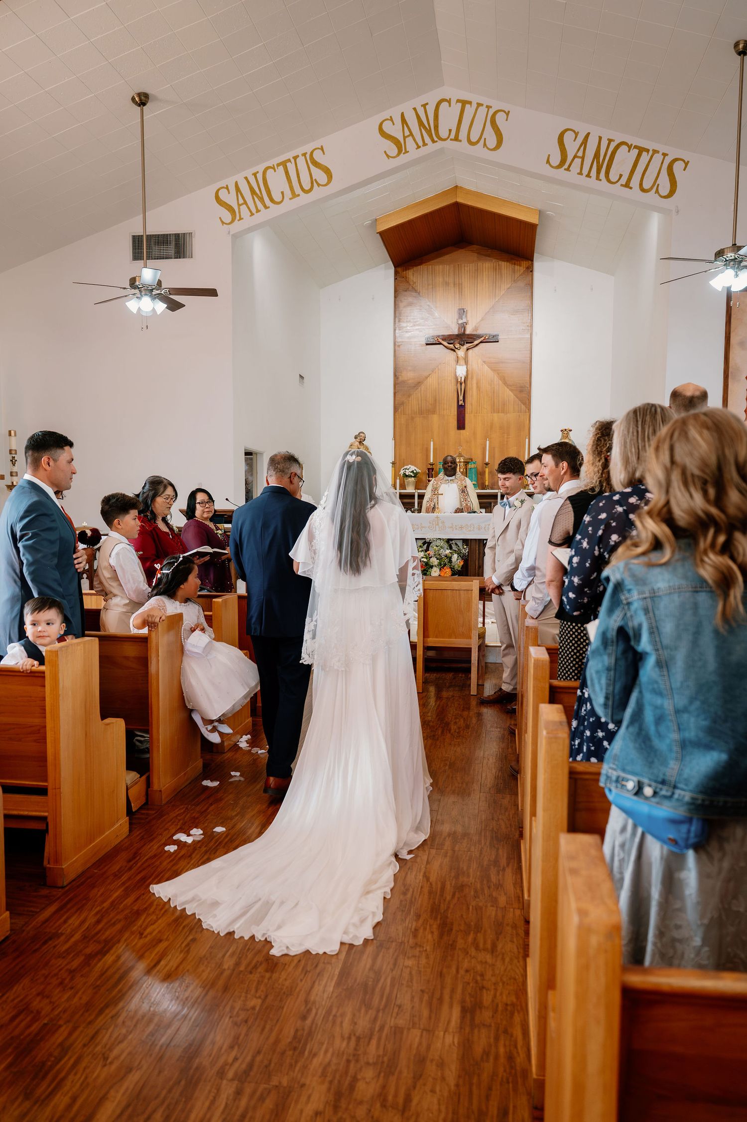 Catholic Church wedding ceremony in September