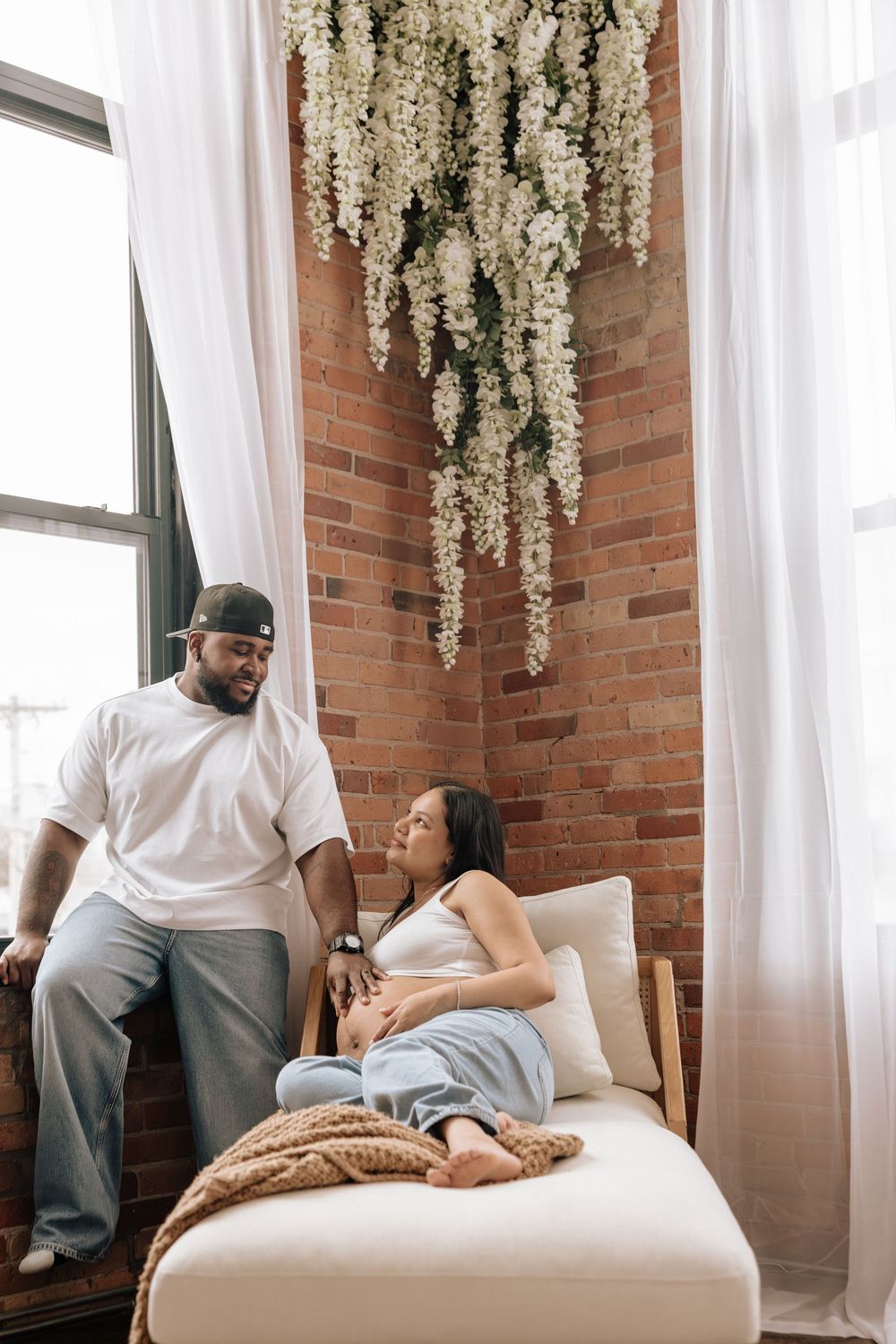 Maternity photos taken at Bloomroc studio Rochester NY