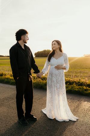 Photo de couple bohème mariage grossesse yvelines