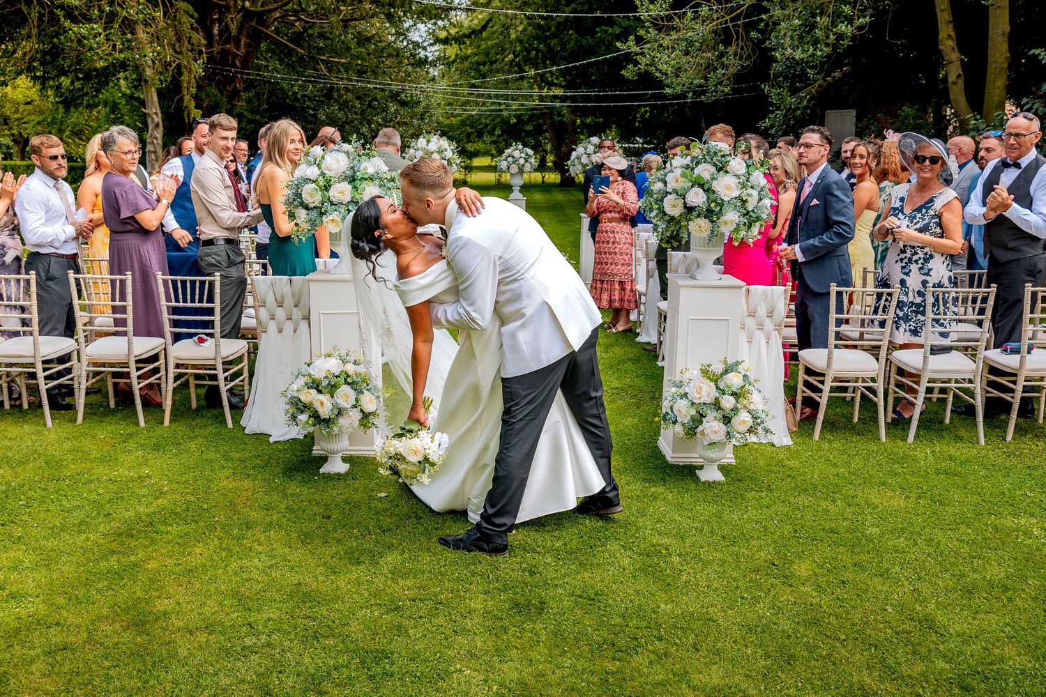 Natural wedding photography at Bardney Hall outdoor ceremony.