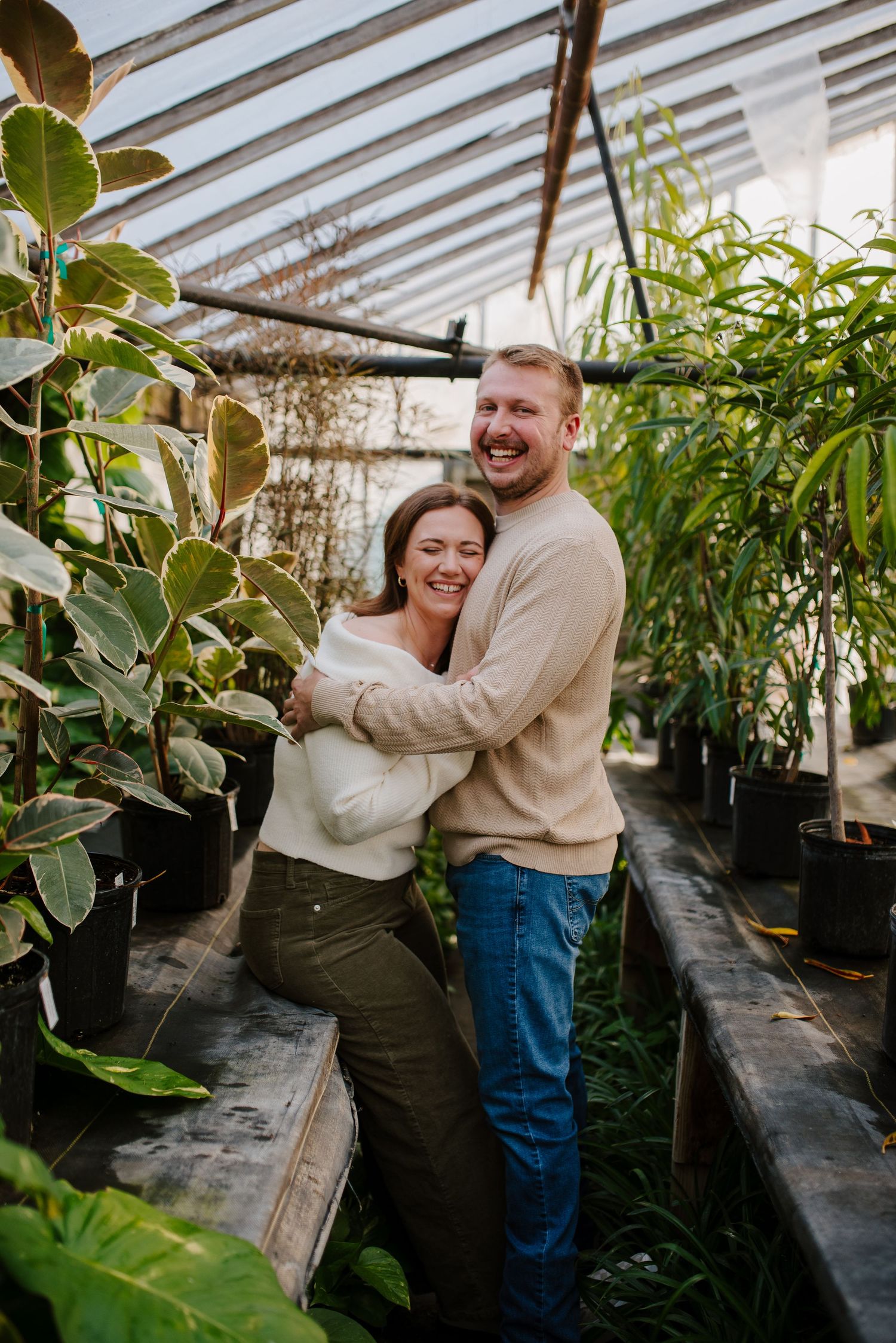 Greenhouse engagement session in Wichita, KS - Plant Kingdom engagement pictures by Jessica Nadine Photography