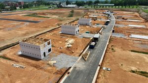 Construction progress home builders drone pilot
