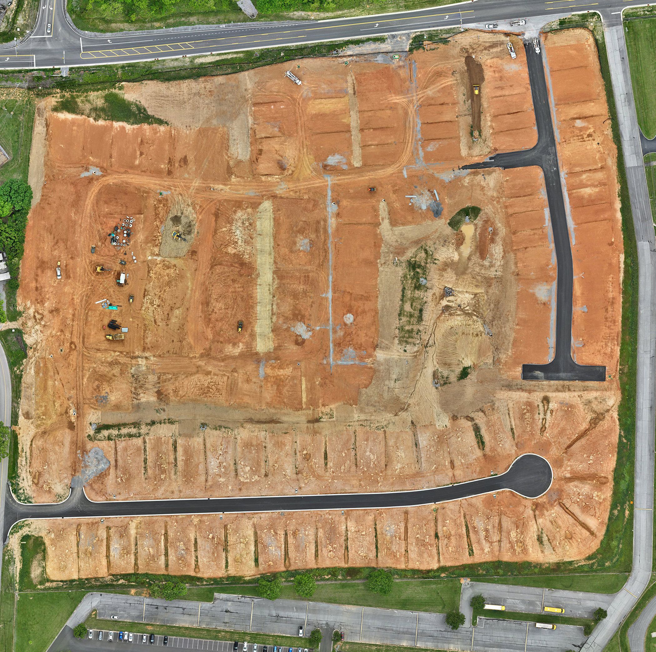 Construction site progression orthomosaic