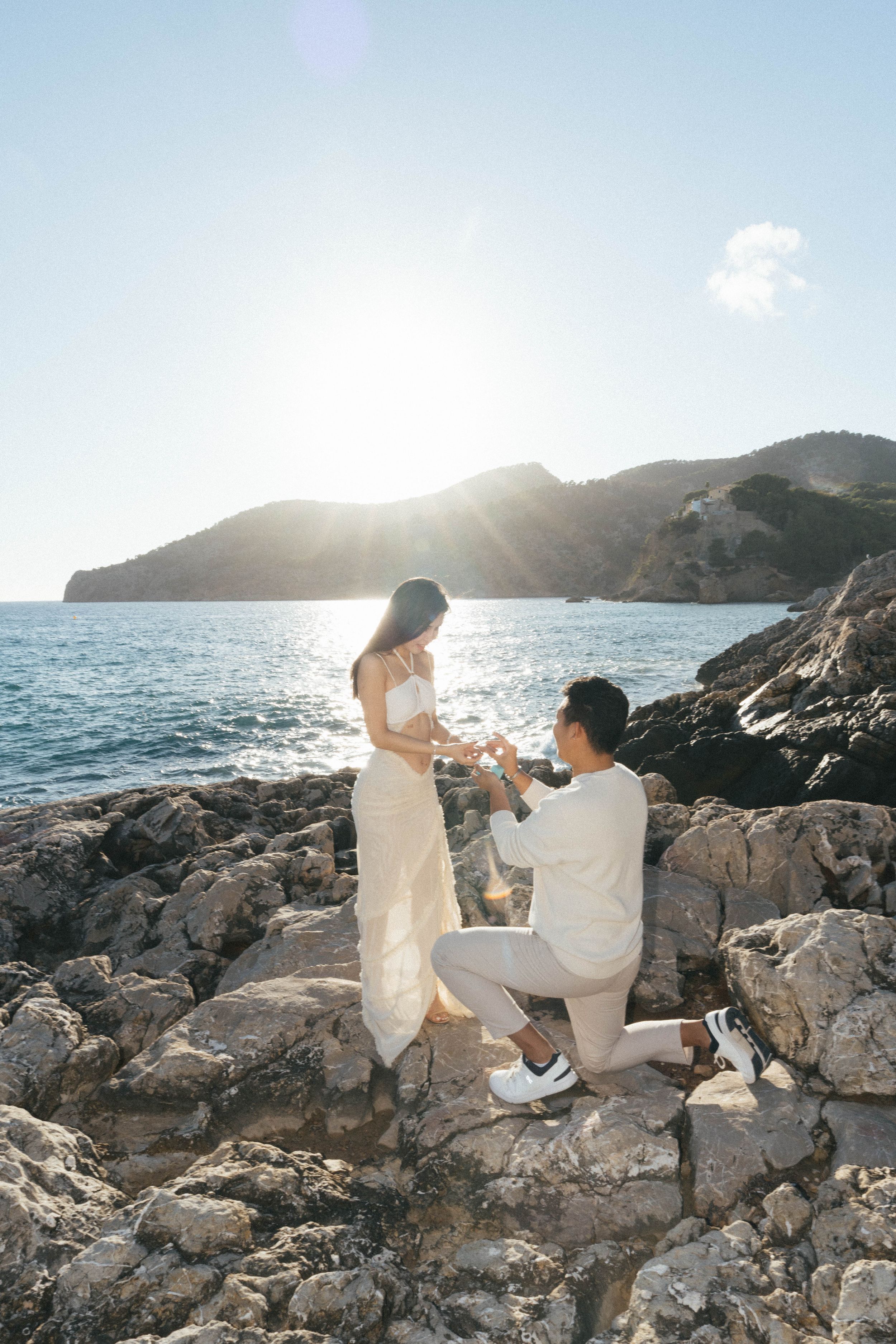 Mallorca Photographer, couple on the beach in Camp de Mar, Mallorca, proposal session