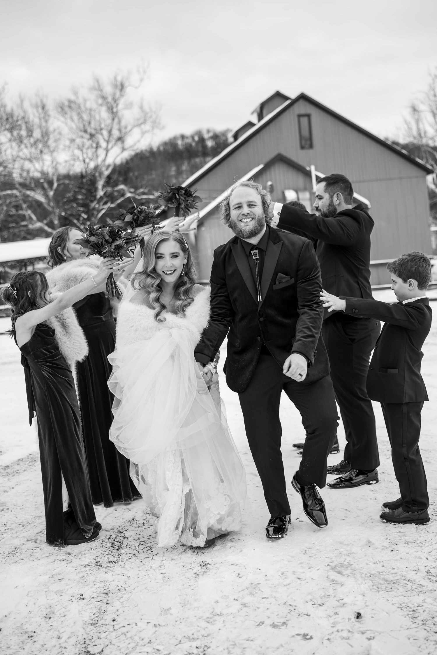 Bridal Party Group Shot
Pittsburgh Wedding 
The Laurel Belle Event Center
Winter Wedding