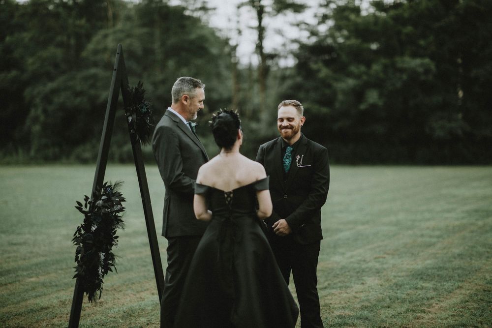 gothic themed wedding, black wedding dress, ebensburg pa photographer, indiana pa wedding photographer, til death, pittsburgh photographer