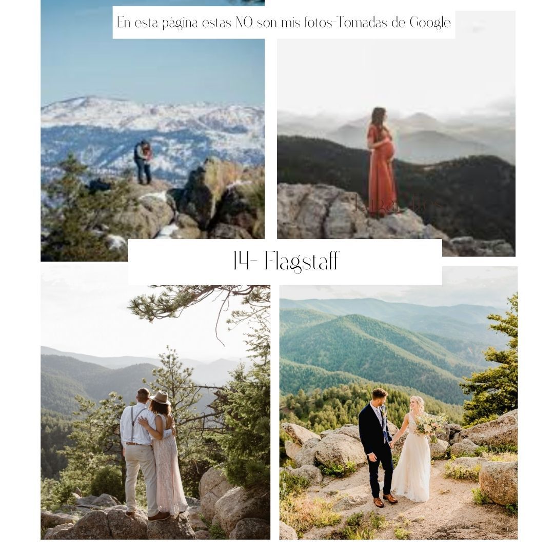 A collection of scenic mountain wedding photos showing couples against dramatic mountain vistas and peaks at Blueridge.