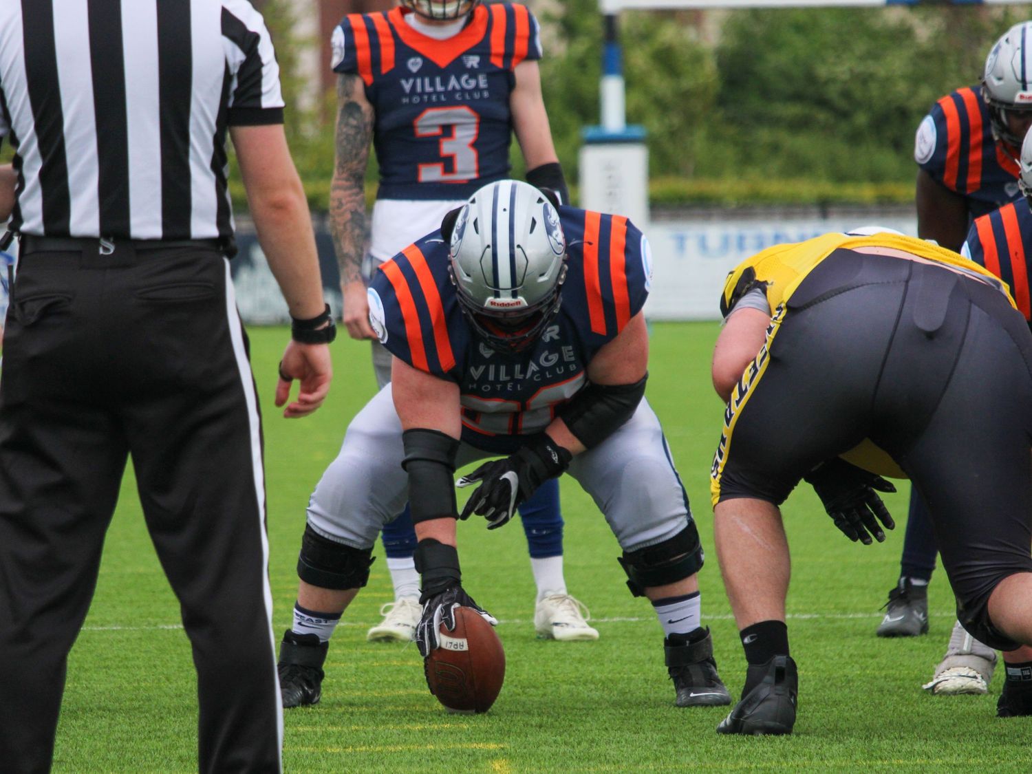 Player standing with ball
