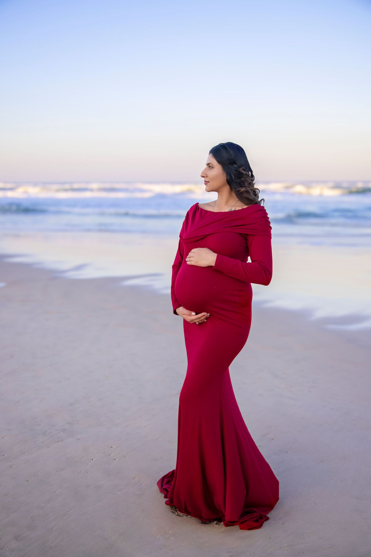 Emotional maternity photography Gold Coast for couples building their family story.