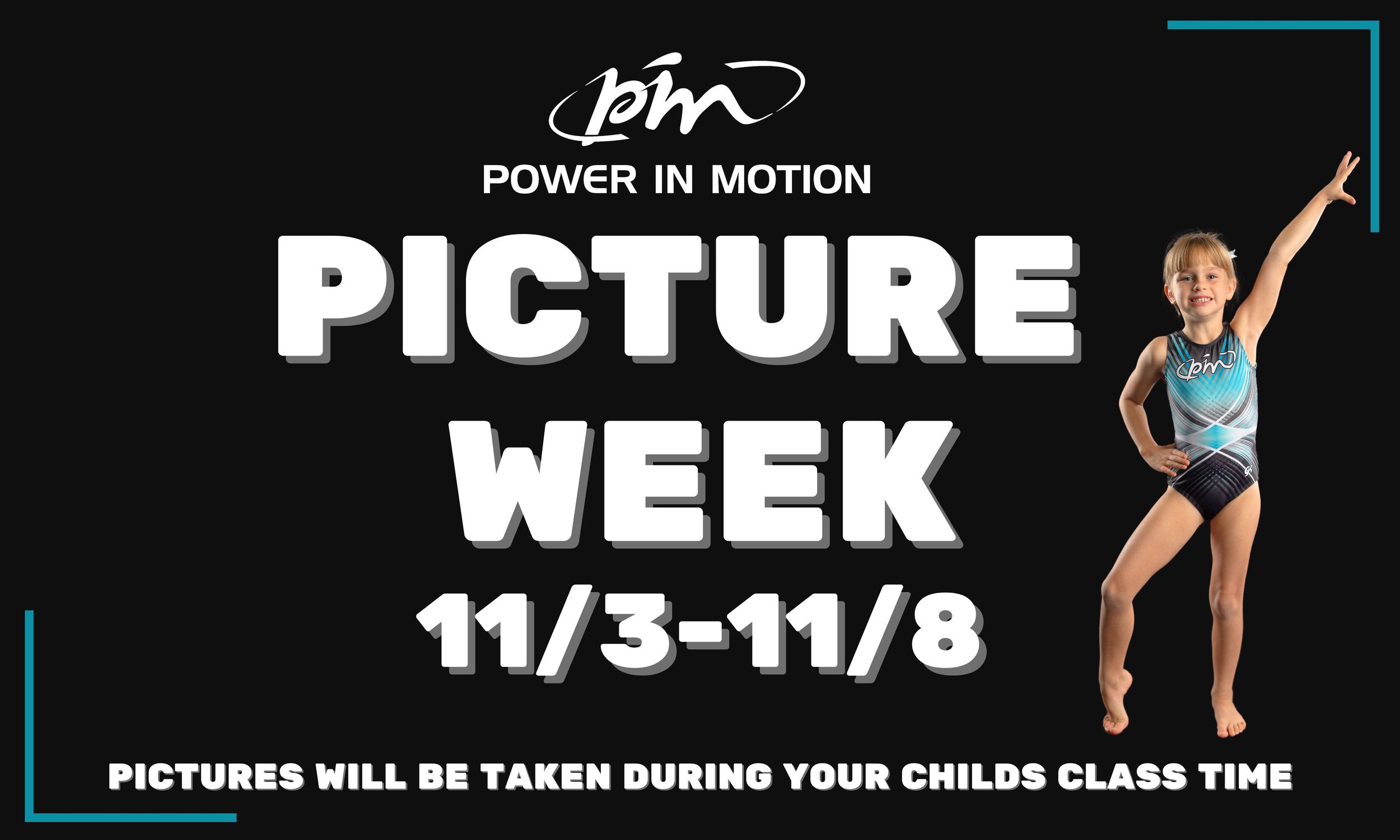 Power in Motion Picture Week promotional banner featuring gymnast silhouette.