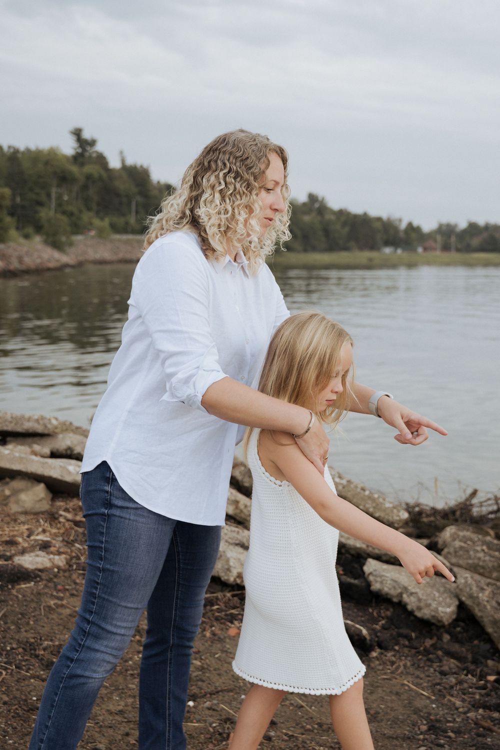 mommy & me, mother daughter photos family portrait photographer Moncton New Brunswick candid moment, outdoor summer photography Shediac