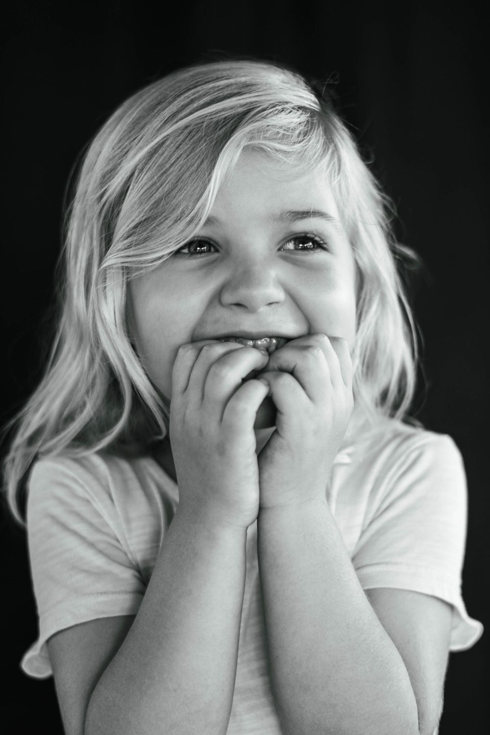 Joyful student during fine art school portraits at a Montessori school in Palm Bay.