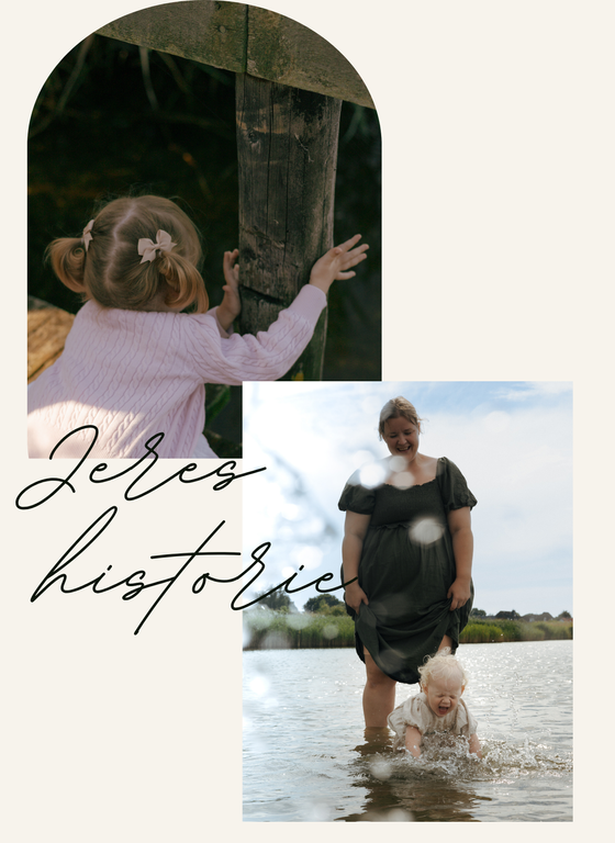 Nostalgic photo collage showing outdoor playtime and water splashes with script text.