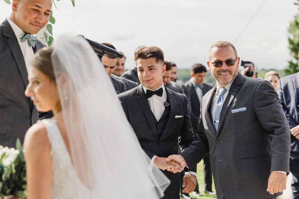 Emotional wedding handoff, Newport, RI Wedding photography